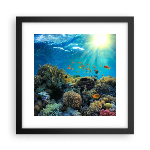Poster in een zwarte lijst - Onderwater schatten - 30x30 cm