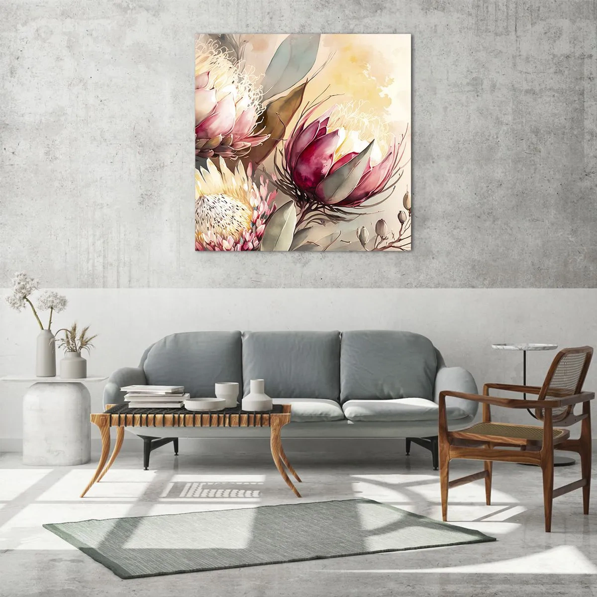 Schilderen op glas - In profiel en en face - 40x40 cm