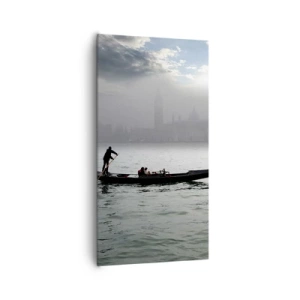 Schilderen op canvas - Een fantastische stad van water en mist - 65x120 cm