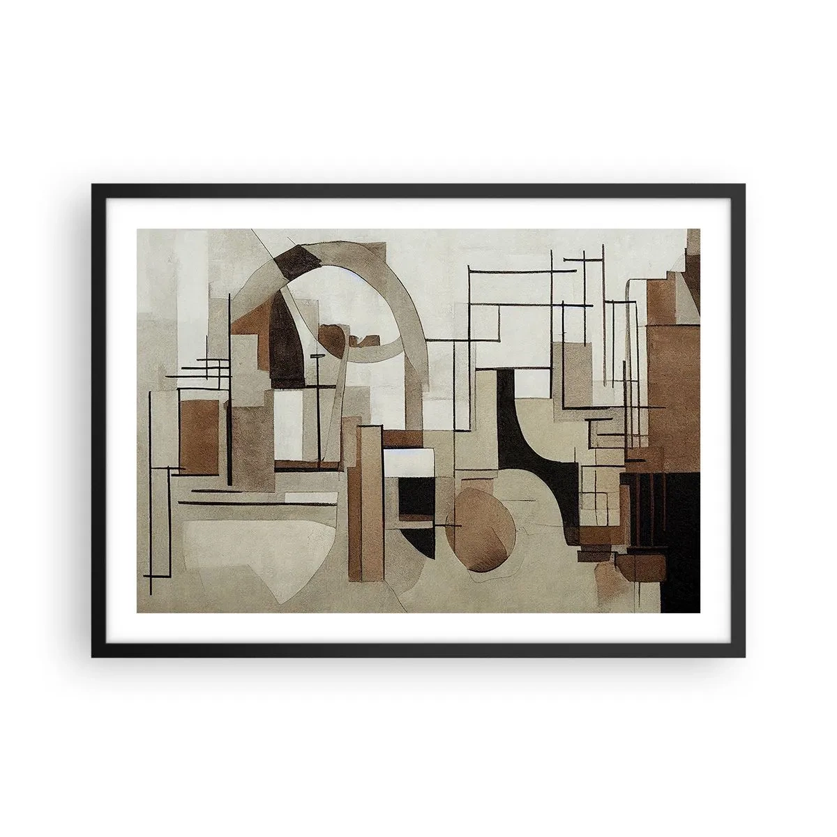 Poster in een zwarte lijst - Stadslandschap 2.0 - 70x50 cm