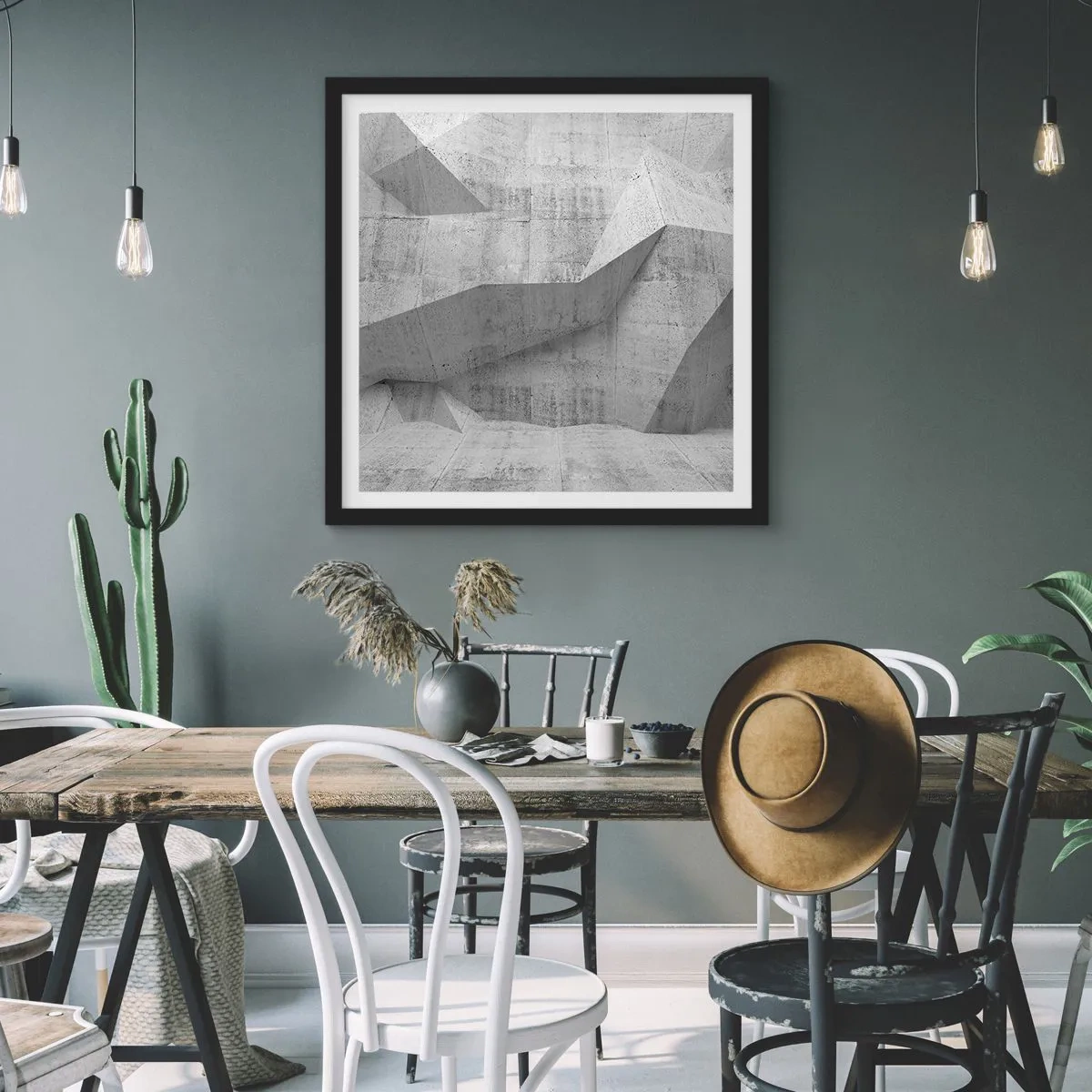 Poster in een zwarte lijst - Een echte uitdaging - 40x40 cm