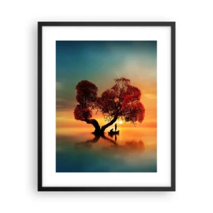 Poster in een zwarte lijst - Afstanders en de stilte van de wereldlozen - 40x50 cm