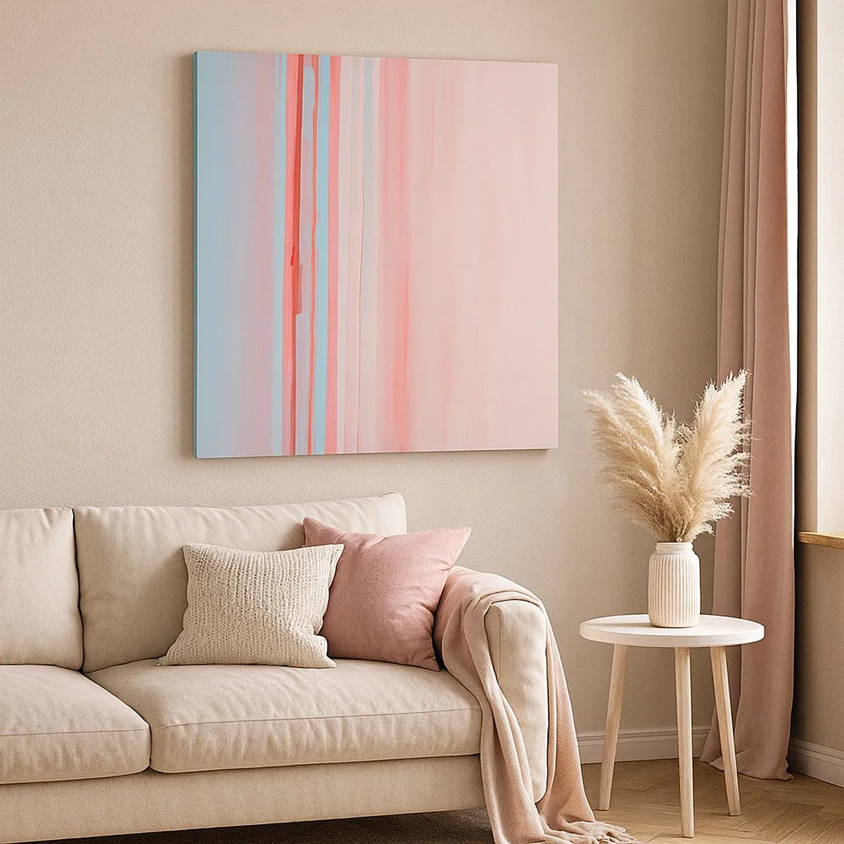 Schilderen op canvas - Abstractie bij dageraad - 30x30 cm