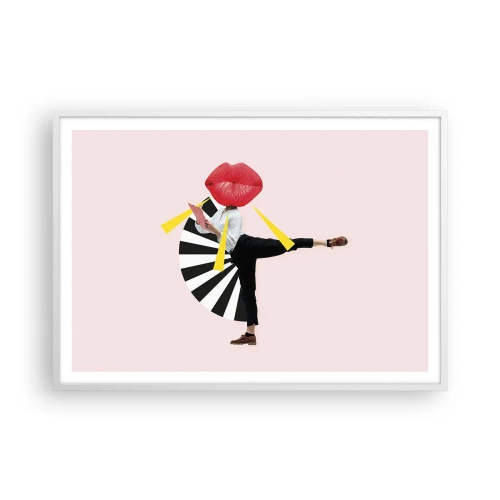 Poster in een witte lijst - Surrealistische pop-art - 100x70 cm