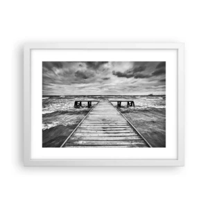 Poster in een witte lijst - Ik wacht tot de wind wegjaagt... - 40x30 cm