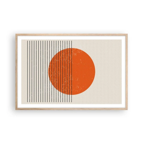 Een poster in een licht eiken lijst - Altijd de zon - 91x61 cm