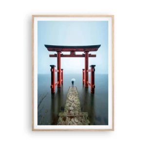 Een poster in een licht eiken lijst - Japanse mijmering - 70x100 cm