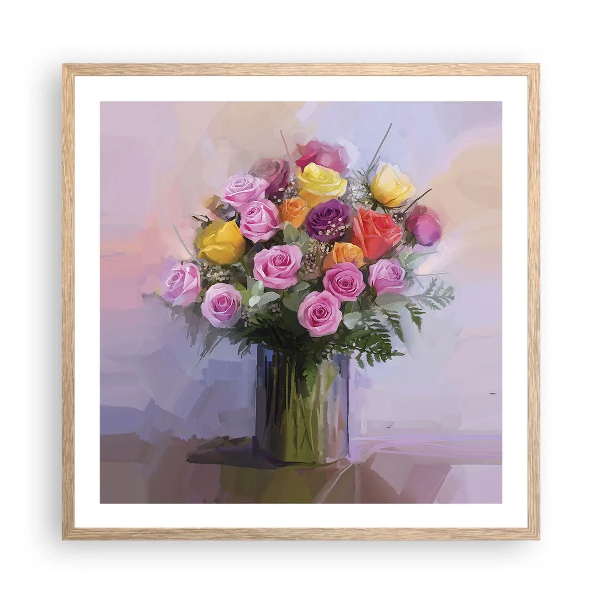 Een poster in een licht eiken lijst - Ingehouden schoonheid - 60x60 cm