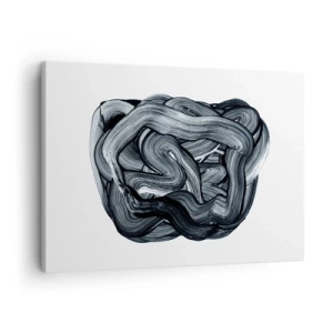 Schilderen op canvas - Abstracte compositie in grijstinten - 70x50cm - Het is niet zo eenvoudig - Moderne wanddecoratie voor woonkamer en slaapkamer ARTTOR