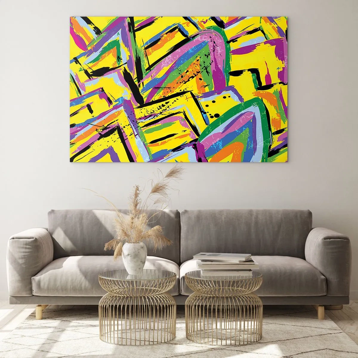 Schilderen op glas - Tot ze schreeuwt van vreugde - 120x80 cm