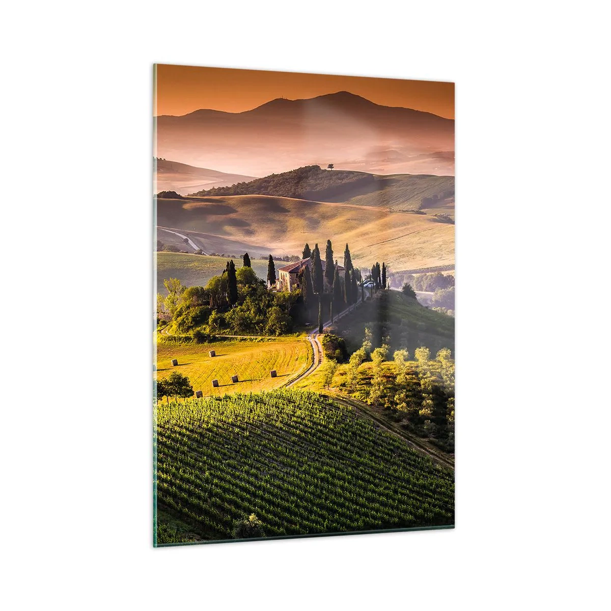 Schilderen op glas - Arcadia - het Toscaanse landschap - 50x70 cm
