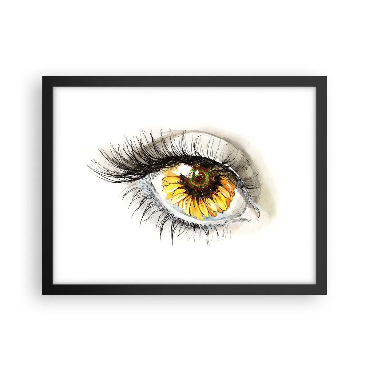 Poster in een zwarte lijst - Een look zo warm als de zomer - 40x30 cm