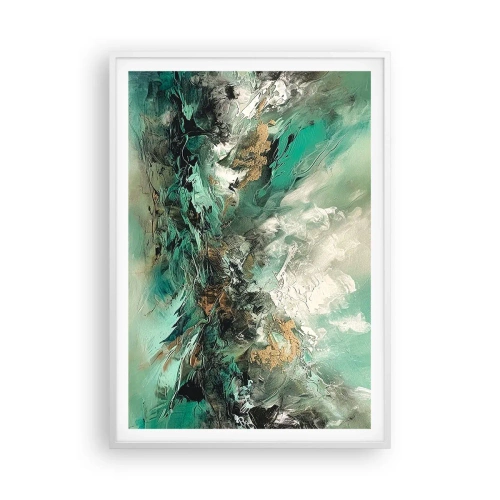 Poster in een witte lijst - Emerald en zwarte branding - 70x100 cm