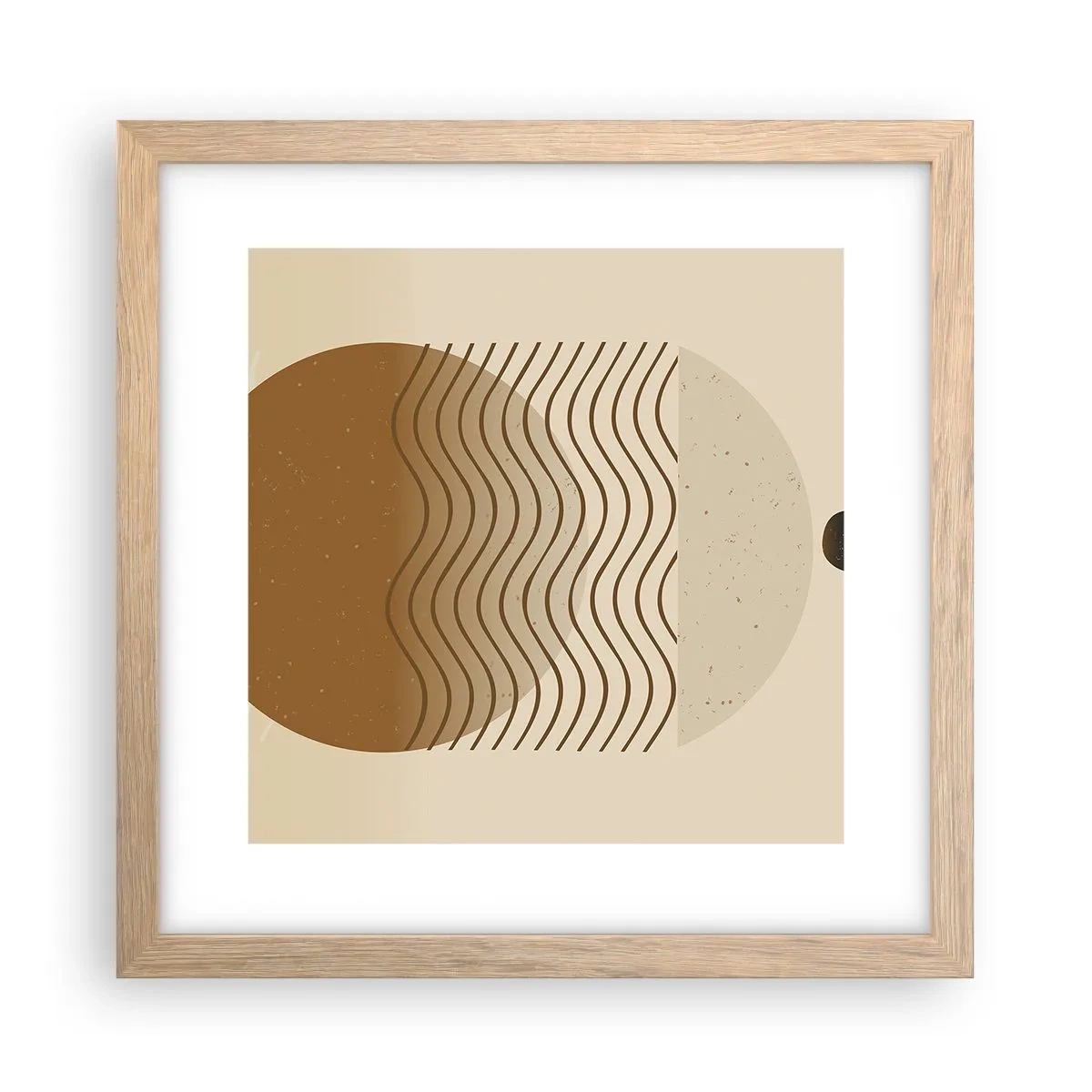 Een poster in een licht eiken lijst - Over de oorsprong van geometrische figuren - 30x30 cm