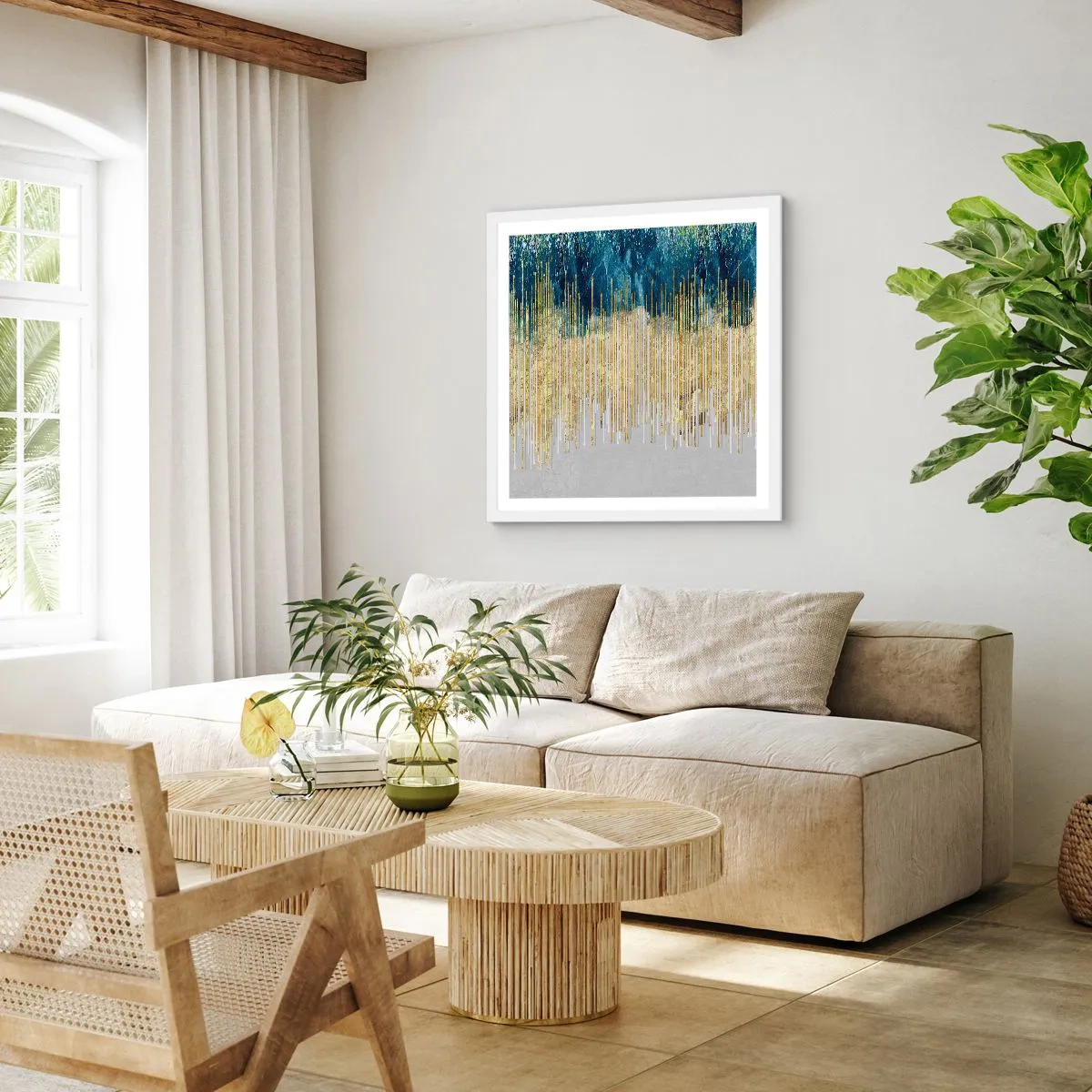 Poster in een witte lijst - Vergulde grens - 60x60 cm