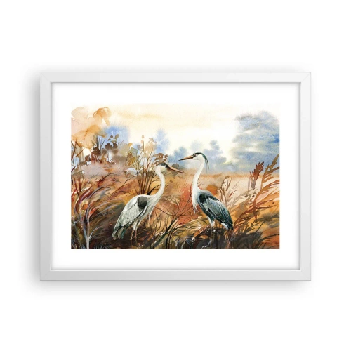 Poster in een witte lijst - Waarheen in de herfst? - 40x30 cm