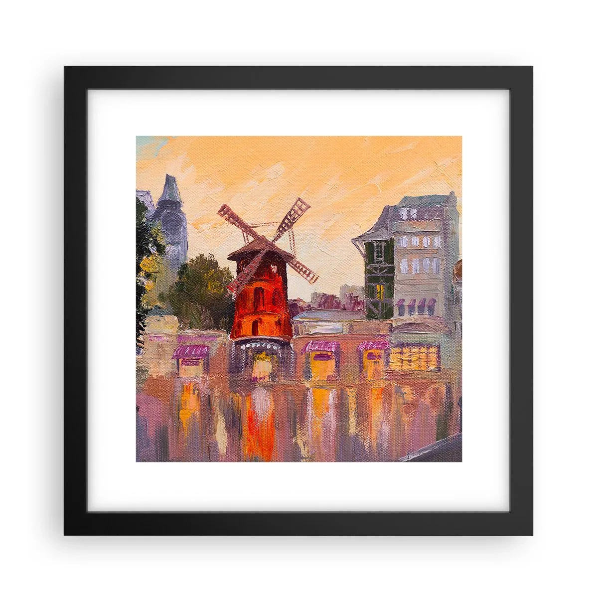Poster in een zwarte lijst - Parijse iconen – Moulin Rouge - 30x30 cm