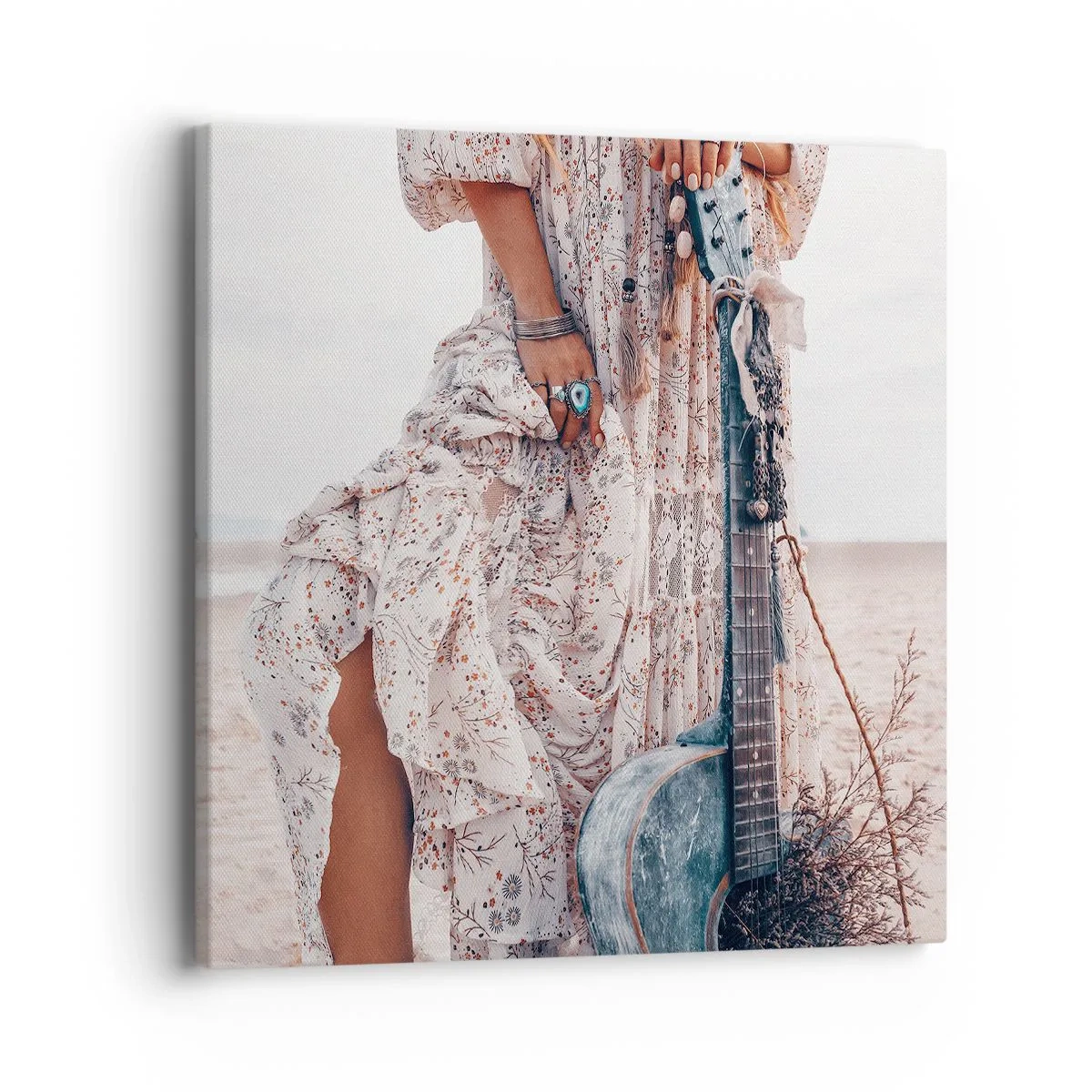 Schilderen op canvas - Kinderen bloemen onderweg - 40x40 cm