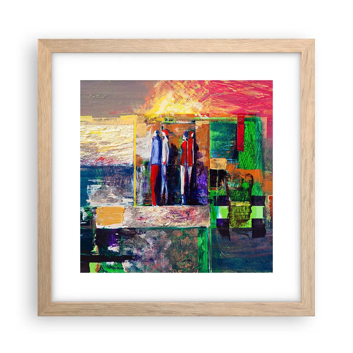 Een poster in een licht eiken lijst - Relaties en emoties - 30x30 cm