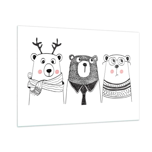 Schilderen op glas - Beer, beertje en taddybeer - 100x70 cm