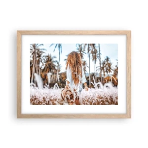 Een poster in een licht eiken lijst - Geboren uit graspluis - 40x30 cm