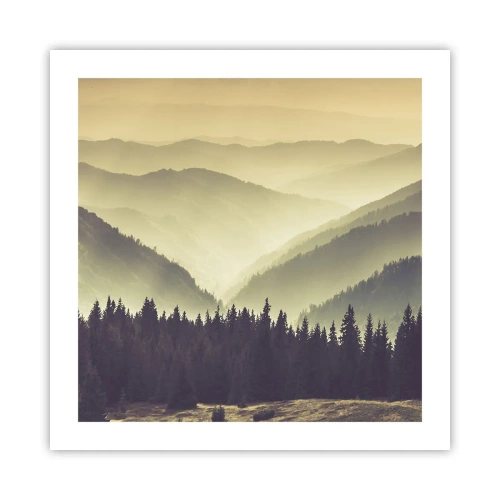 Poster - Achter de zeven bergen... - 50x50 cm