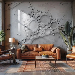 Fotobehang Standard Eco - Modern bubbelpatroon in grijstinten - 100x70cm - Schuimspoor - Moderne wanddecoratie voor woonkamer en slaapkamer ARTTOR