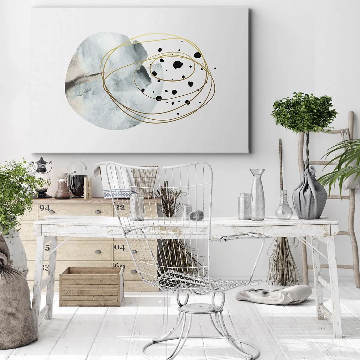 Schilderen op canvas - Omarmd door de ruimte - 100x70 cm