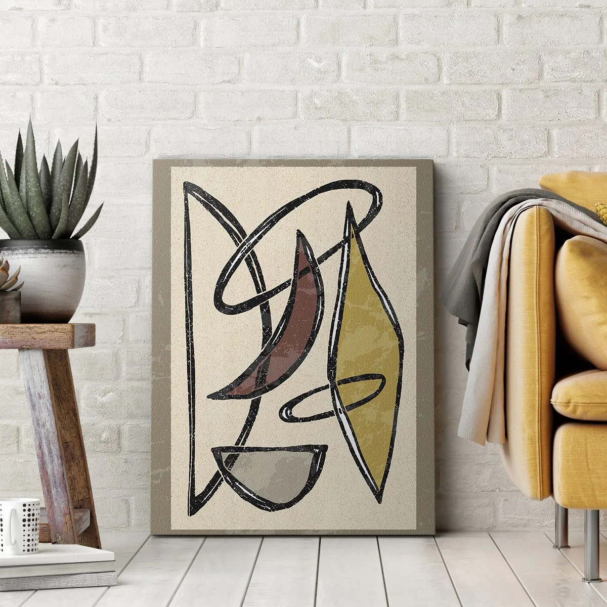 Schilderen op canvas - Verticale en horizontale lijnen - 65x120 cm