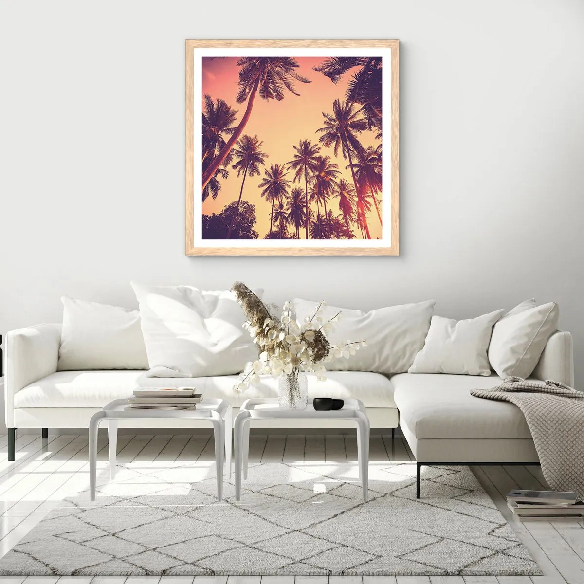 Een poster in een licht eiken lijst - Een tropische variant - 50x50 cm