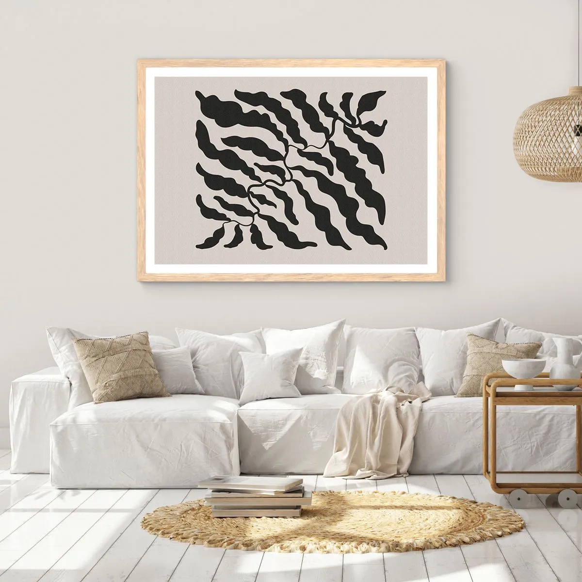 Een poster in een licht eiken lijst - Natuur van een vierkant - 91x61 cm