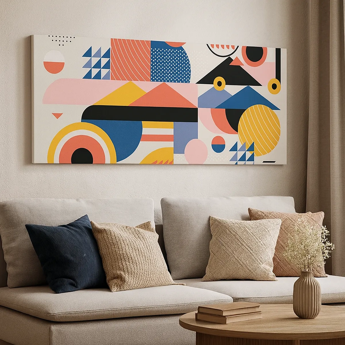 Schilderen op canvas - Compositie: speel rond - 30x30 cm