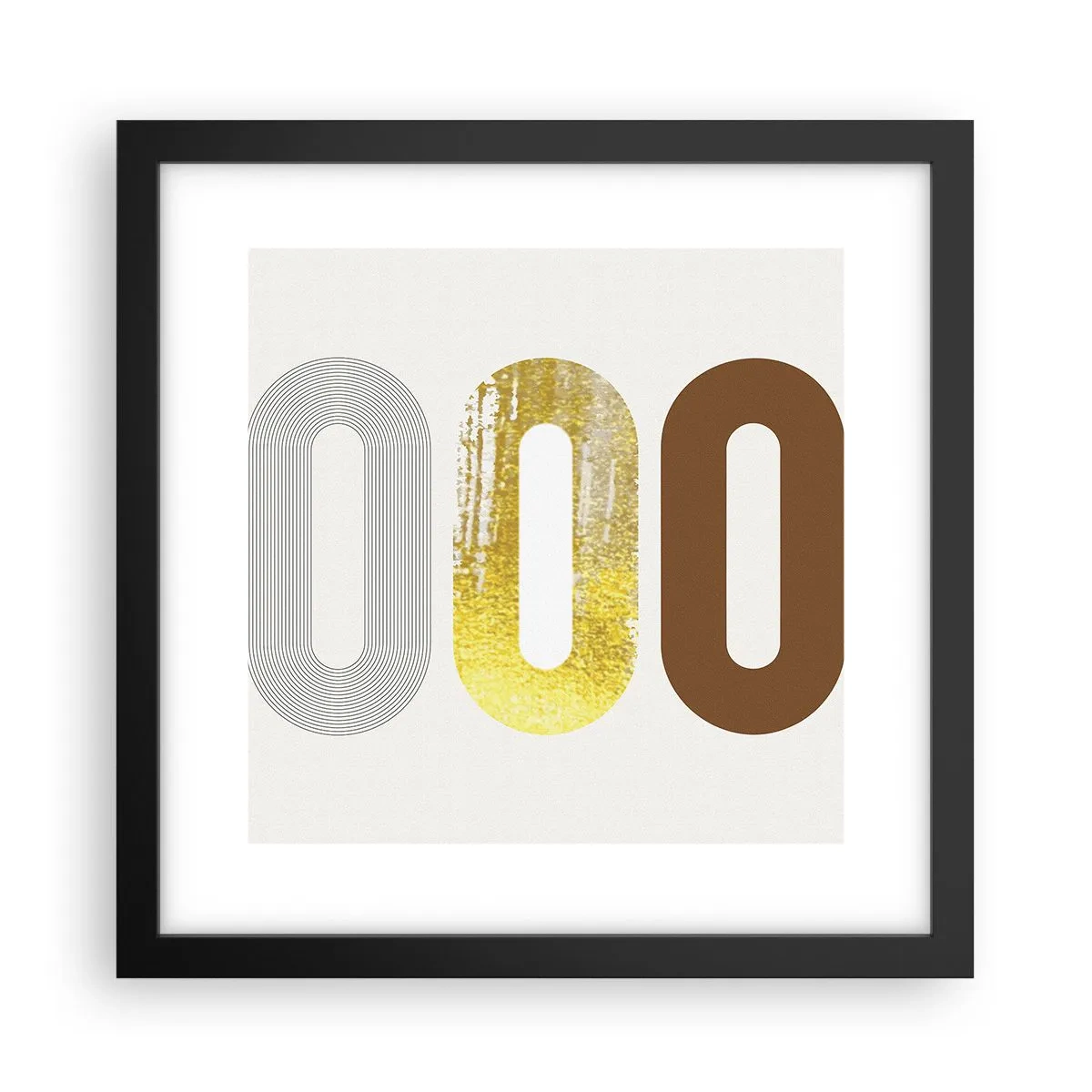 Poster in een zwarte lijst - Oooo! - 30x30 cm