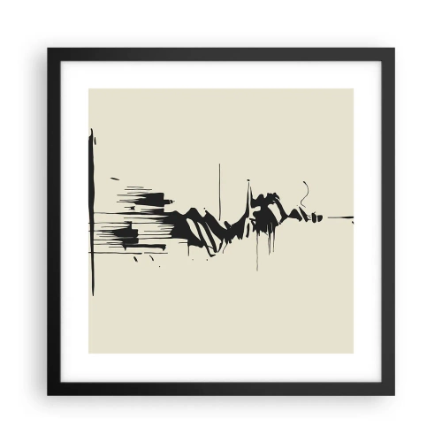 Poster in een zwarte lijst - Overhaaste abstractie - 40x40 cm