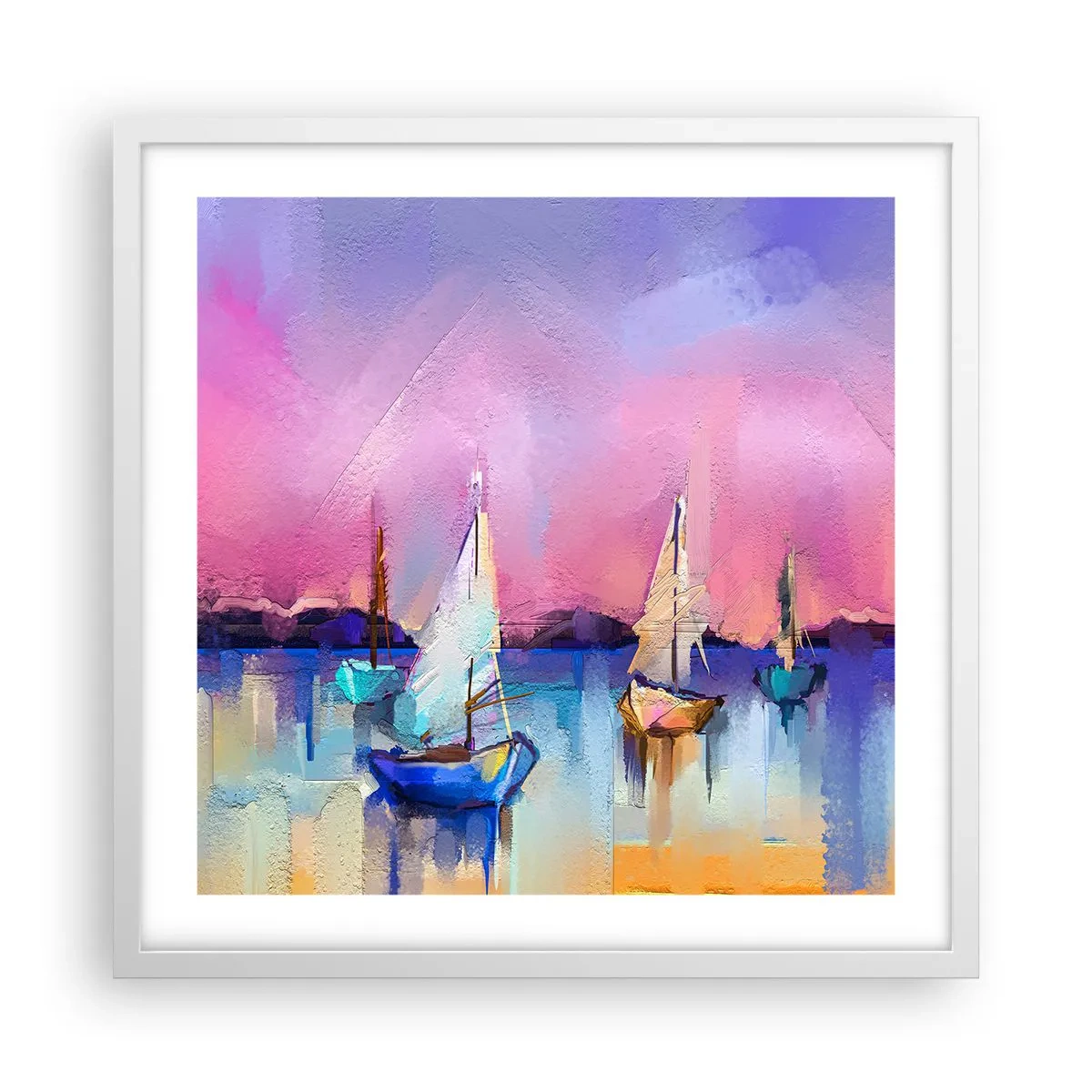 Poster in een witte lijst - Richting: breed water - 50x50 cm