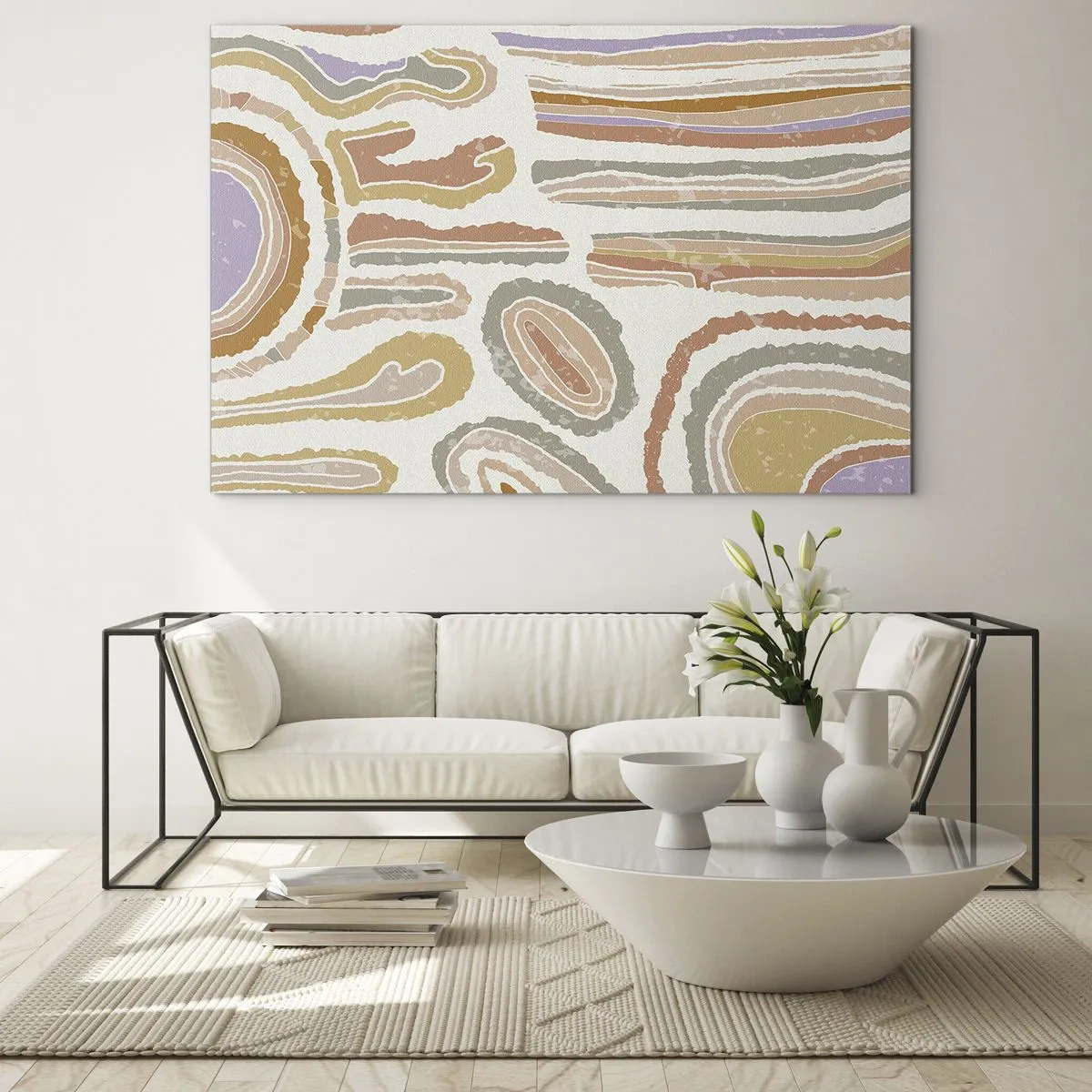 Schilderen op glas - Kleurrijke doorsneden - 120x80 cm