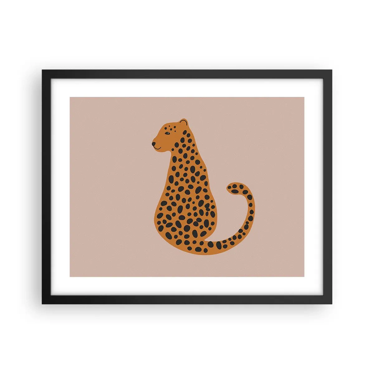 Poster in een zwarte lijst - Luipaardprint is een modieus print - 50x40 cm
