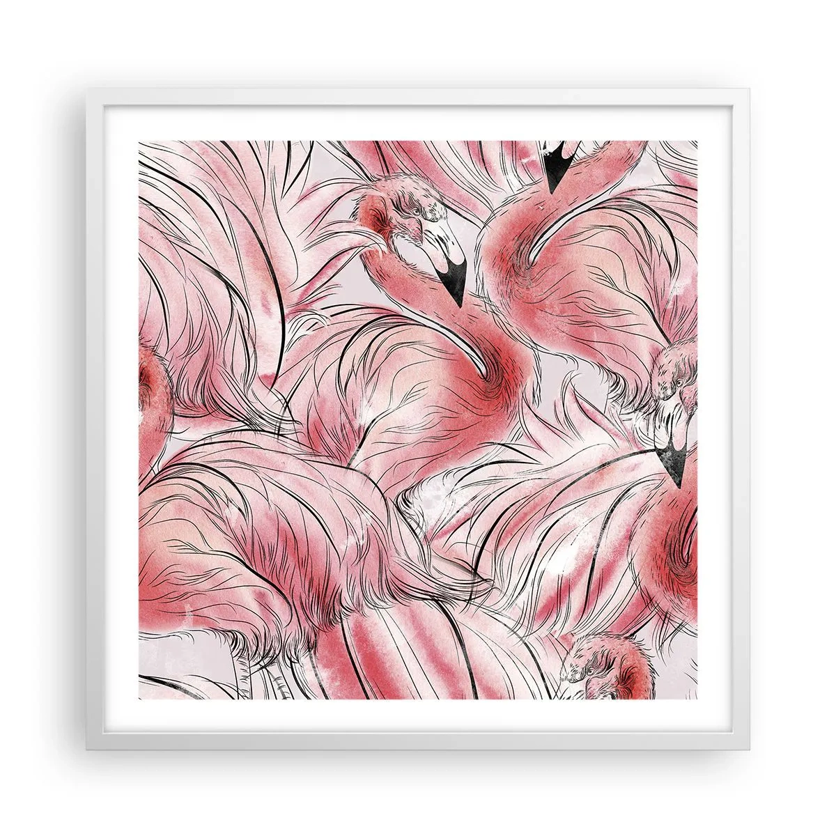 Poster in een witte lijst - Vogelcorps de ballet - 60x60 cm