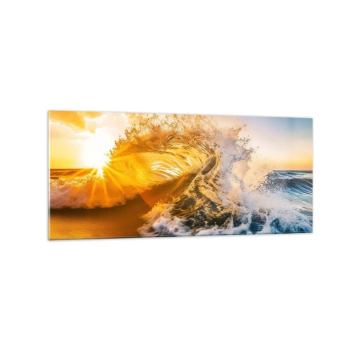 Schilderen op glas - Plezier in het zand - 120x50 cm