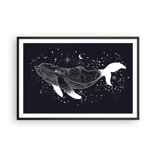 Poster in een zwarte lijst - In de oceaan van het universum - 91x61 cm