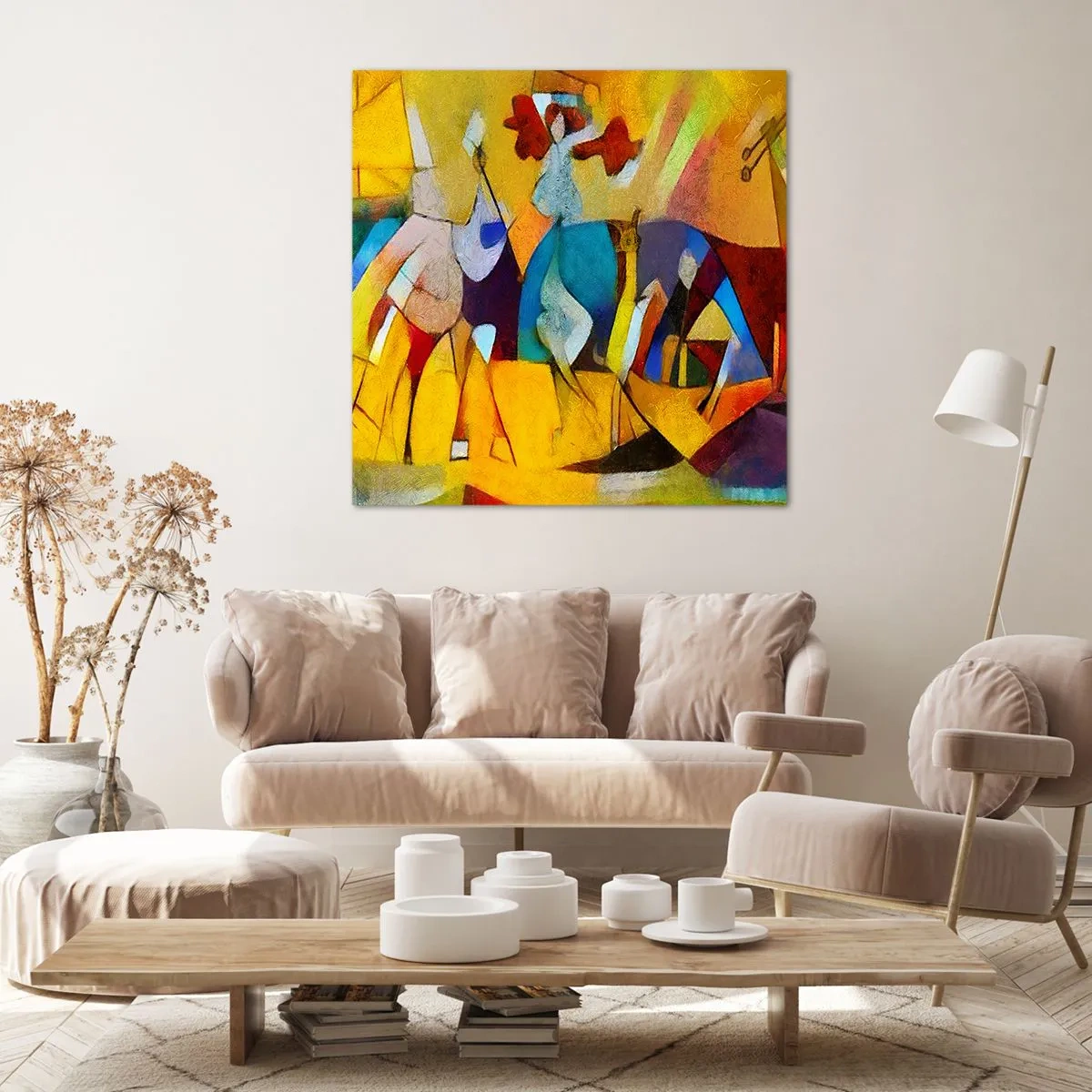 Schilderen op canvas - Zon - leven - vreugde - 70x70 cm