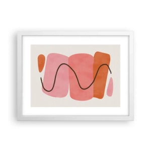 Poster in een witte lijst - zachte beweging van vormen - 40x30 cm