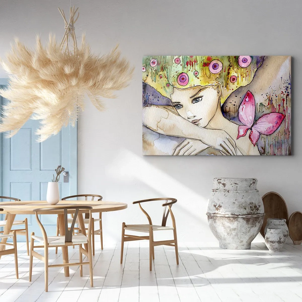 Schilderen op canvas - Vlinderprinses - 100x70 cm