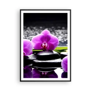 Poster in een zwarte lijst - Verdrinken in rust en stilte  - 70x100 cm