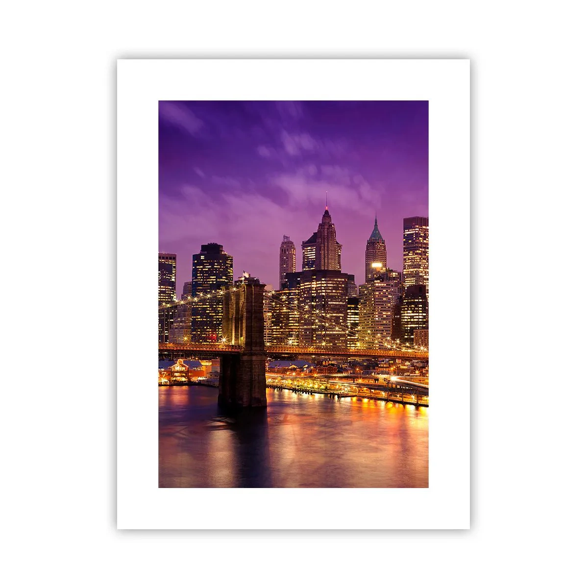 Poster - Violet-goud Manhattan - 30x40 cm