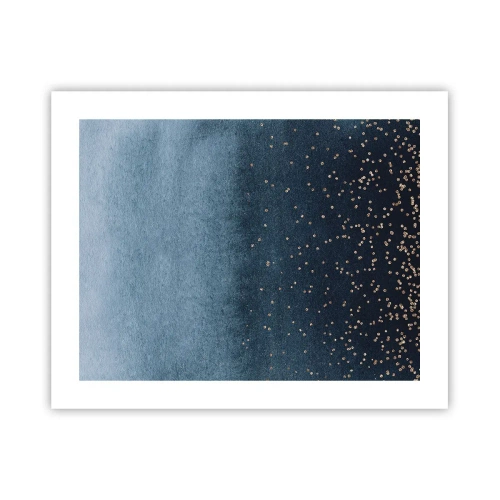 Poster - Samenstelling - blauwe fasen - 50x40 cm