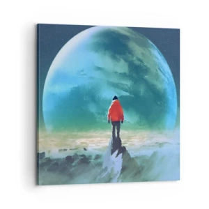 Schilderen op canvas - Ontdekkingsreiziger van het nieuwe land - 60x60 cm