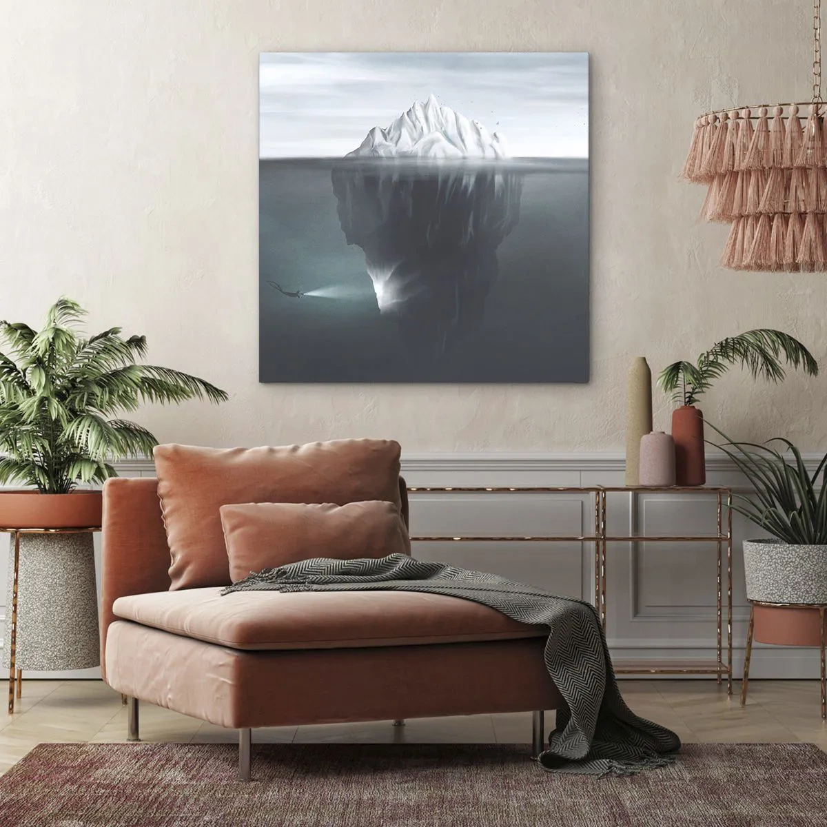 Schilderen op canvas - Onderwater mysterie - 70x70 cm