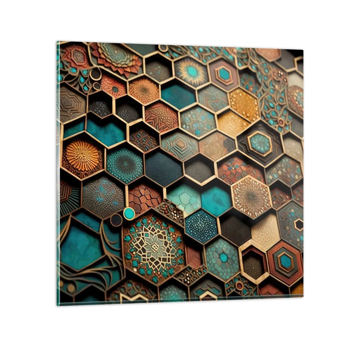 Schilderen op glas - Arabische ornamenten – variatie - 50x50 cm