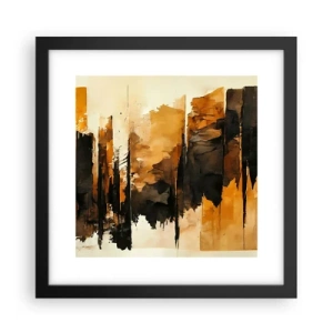 Poster in een zwarte lijst - Harmonie van zwart en goud - 30x30 cm